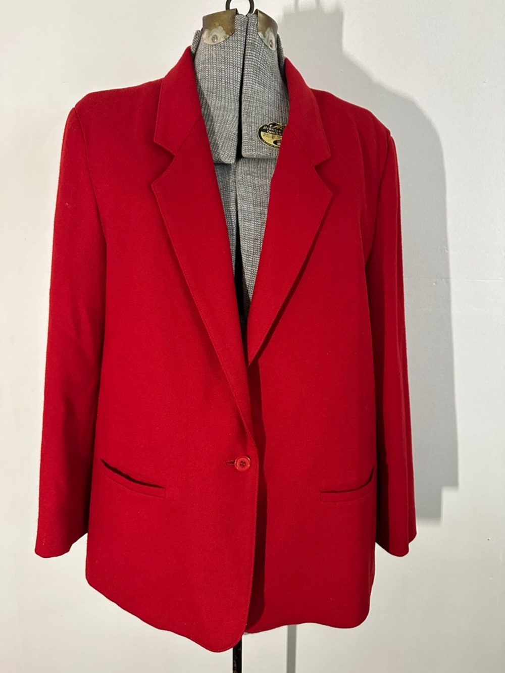 Alfred Dunner Red Single-Button Blazer Jacket